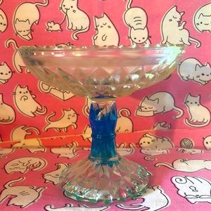 Vintage Jeanette Glass Tall Compote Bowl